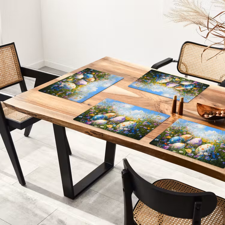 Placemat - 6 stuks - Grasveld - Eieren - Bloemen — 5