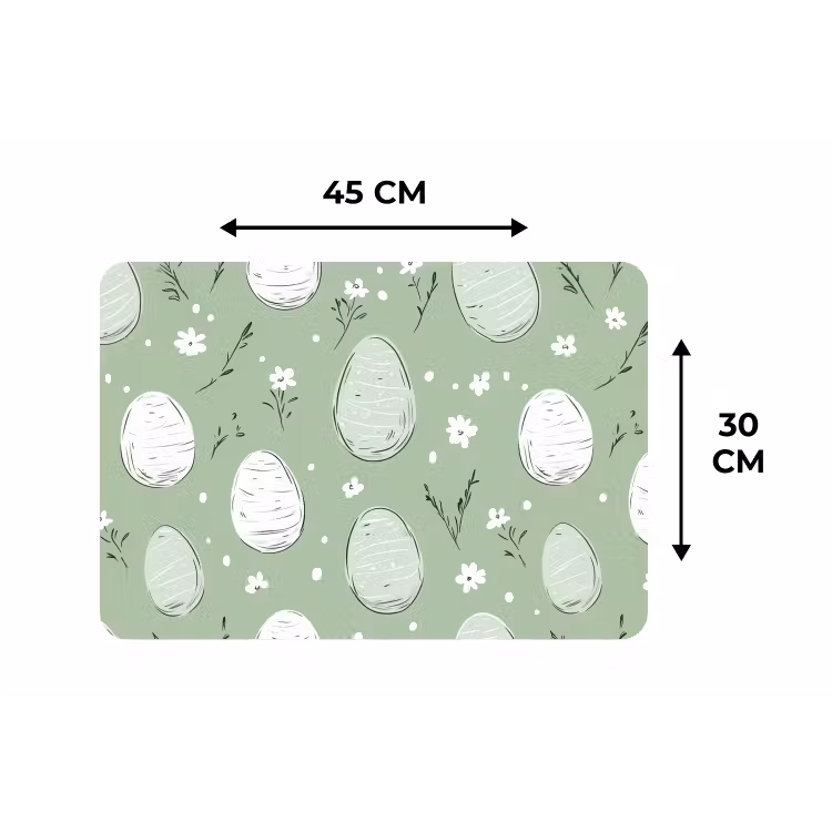Placemat - 6 stuks - Groen - Eieren - Patroon — 3