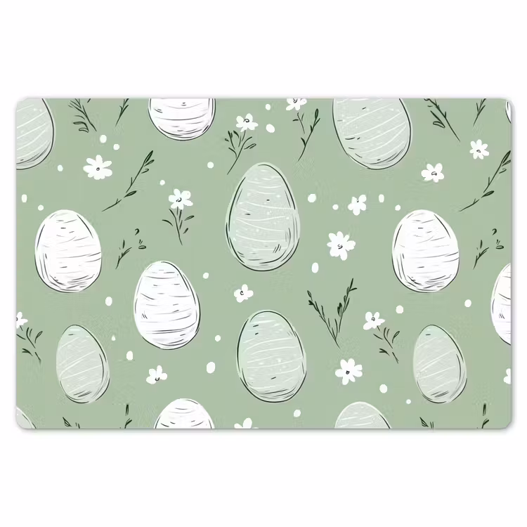 Placemat - 6 stuks - Groen - Eieren - Patroon — 7