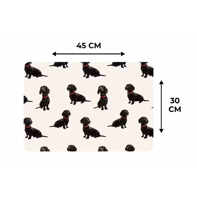 Placemat - 6 stuks - Hond - Patroon - Zwart — 3