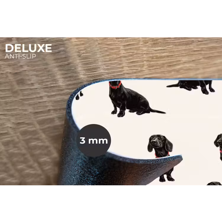 Placemat - 6 stuks - Hond - Patroon - Zwart — 4