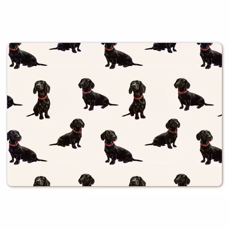 Placemat - 6 stuks - Hond - Patroon - Zwart — 7