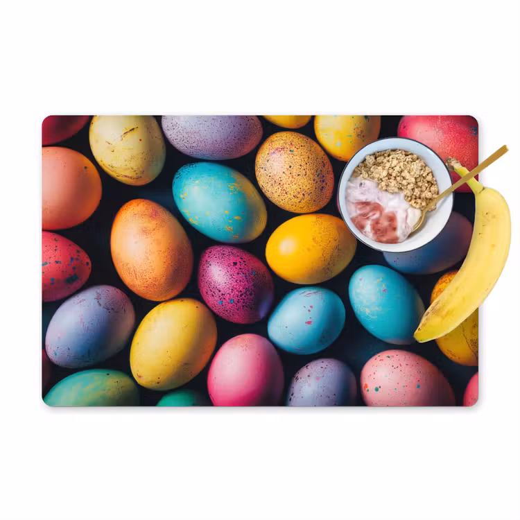 Placemat - 6 stuks - Kleurrijk - Paaseitjes - Spetters — 1