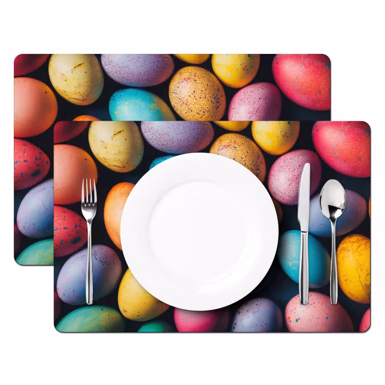 Placemat - 6 stuks - Kleurrijk - Paaseitjes - Spetters — 2