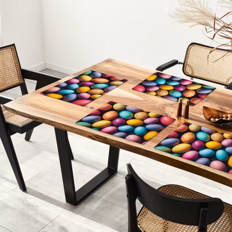 Placemat - 6 stuks - Kleurrijk - Paaseitjes - Spetters — 5