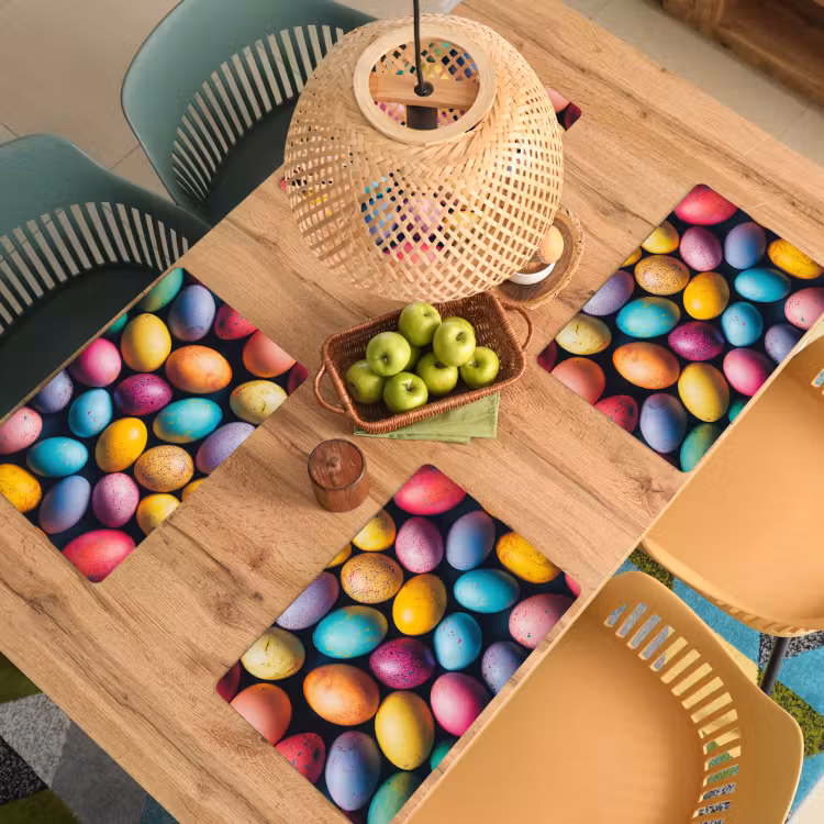 Placemat - 6 stuks - Kleurrijk - Paaseitjes - Spetters — 6
