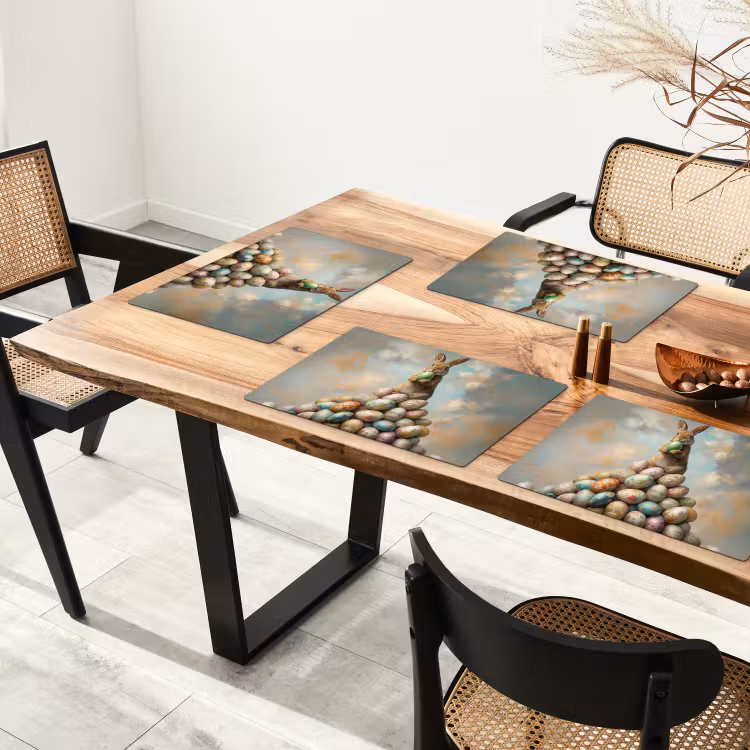 Placemat - 6 stuks - Konijn - Eieren - Kleurrijk — 5