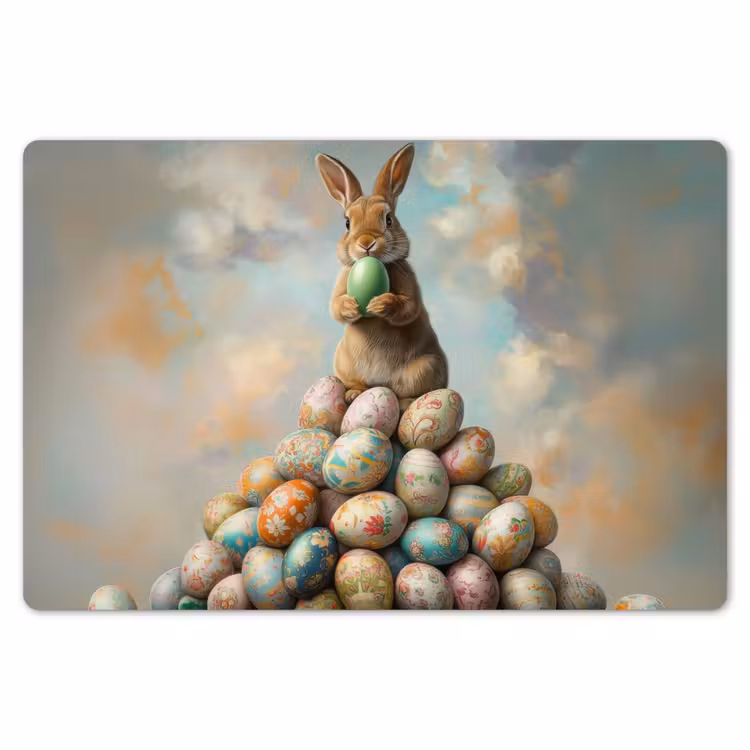 Placemat - 6 stuks - Konijn - Eieren - Kleurrijk — 7