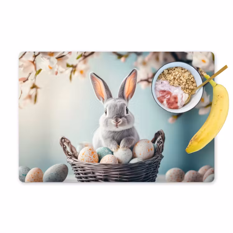 Placemat - 6 stuks - Konijn - Eieren - Mand — 1