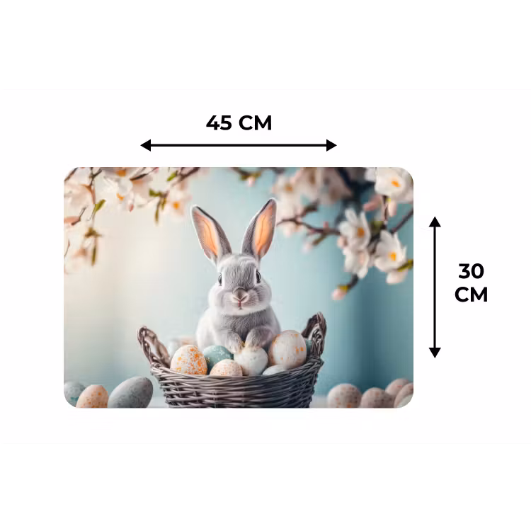 Placemat - 6 stuks - Konijn - Eieren - Mand — 3