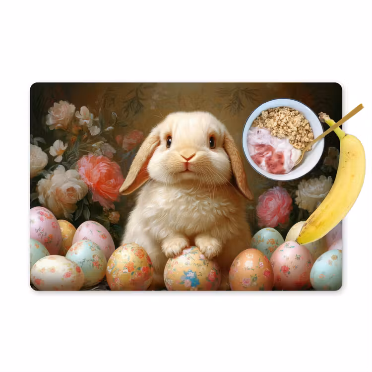 Placemat - 6 stuks - Konijn - Paaseieren - Stilleven — 1