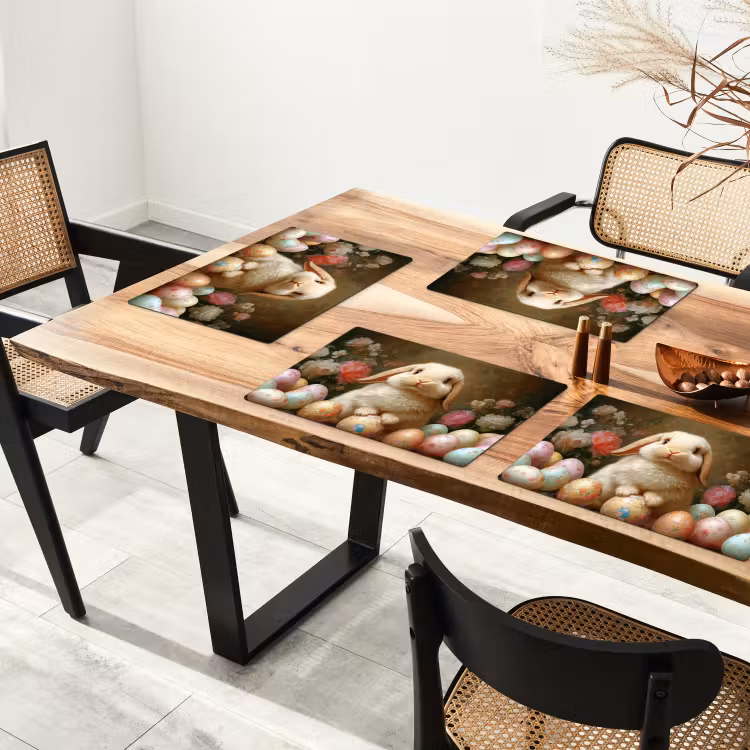 Placemat - 6 stuks - Konijn - Paaseieren - Stilleven — 5