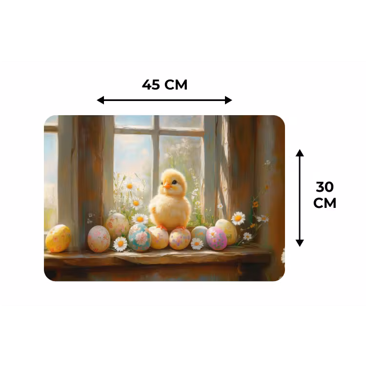 Placemat - 6 stuks - Kuiken - Raam - Paaseieren — 3