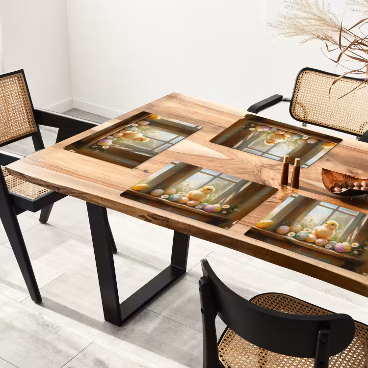 Placemat - 6 stuks - Kuiken - Raam - Paaseieren — 5