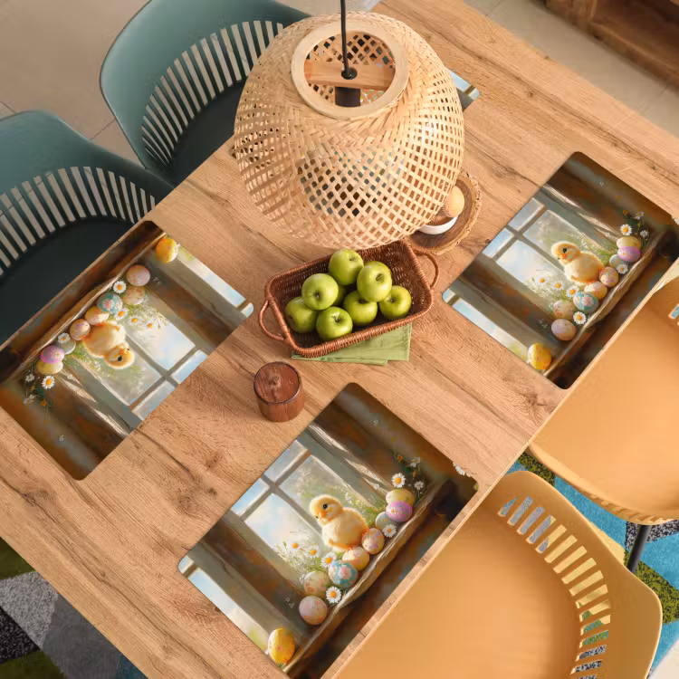 Placemat - 6 stuks - Kuiken - Raam - Paaseieren — 6