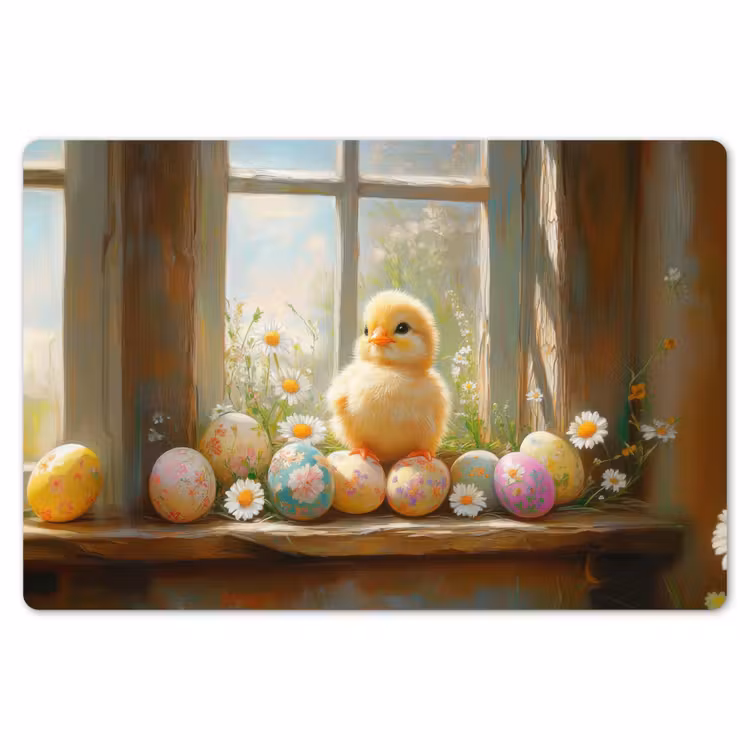 Placemat - 6 stuks - Kuiken - Raam - Paaseieren — 7