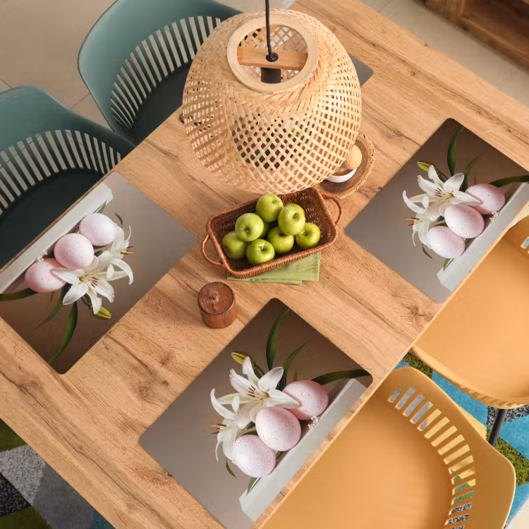 Placemat - 6 stuks - Lelies - Eieren - Pasen — 6