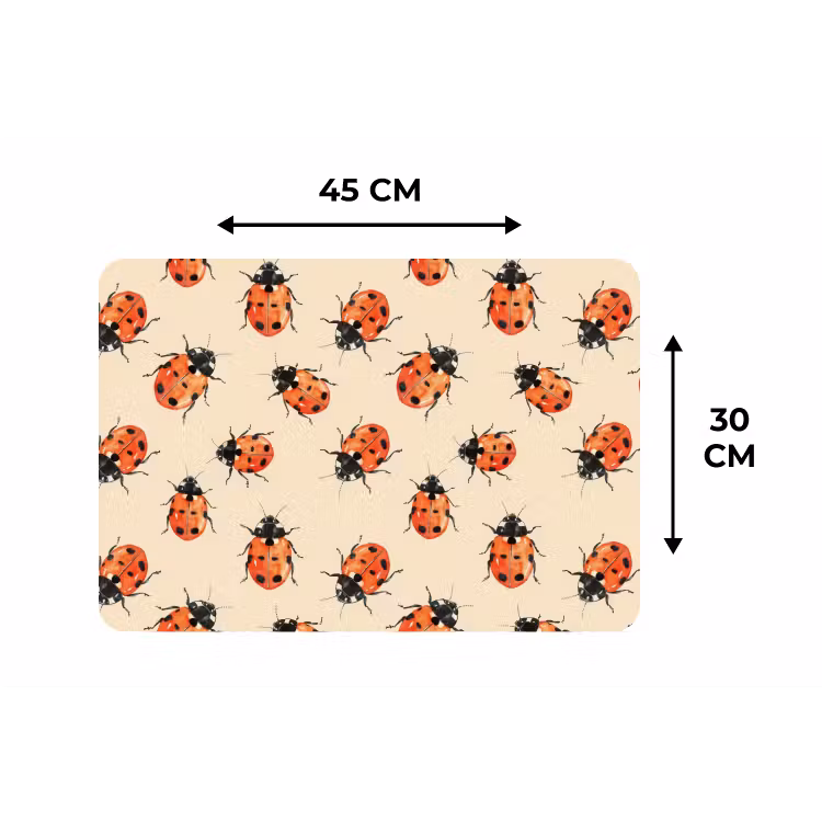 Placemat - 6 stuks - Lieveheersbeestjes - Patroon - Rood — 3