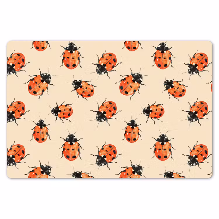 Placemat - 6 stuks - Lieveheersbeestjes - Patroon - Rood — 7
