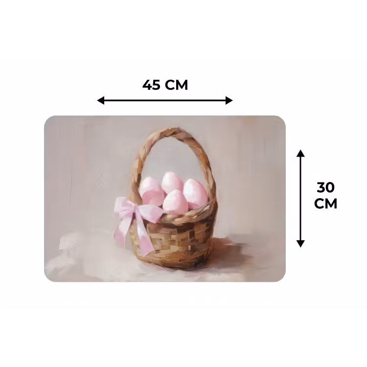 Placemat - 6 stuks - Mand - Eieren - Roze — 3