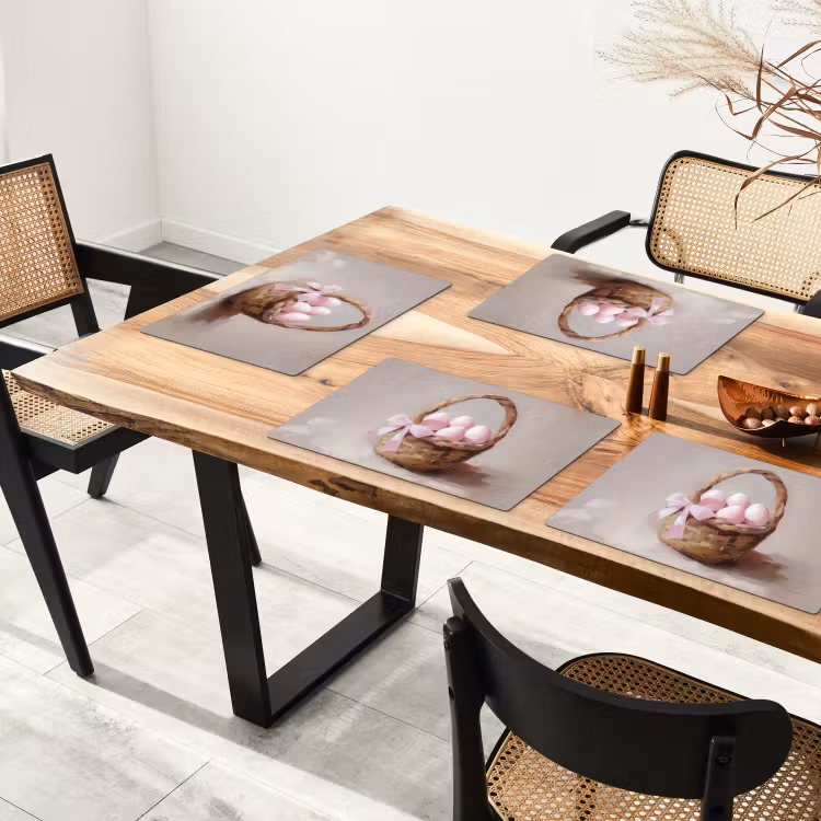 Placemat - 6 stuks - Mand - Eieren - Roze — 5