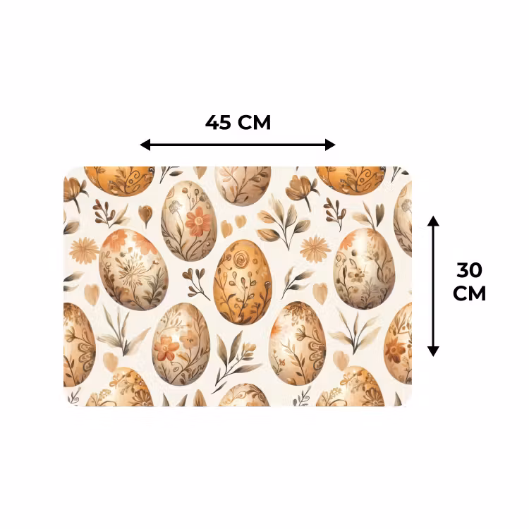 Placemat - 6 stuks - Paaseieren - Bruin - Bloemen — 3