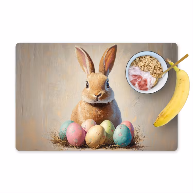 Placemat - 6 stuks - Paashaas - Pastel - Eieren — 1
