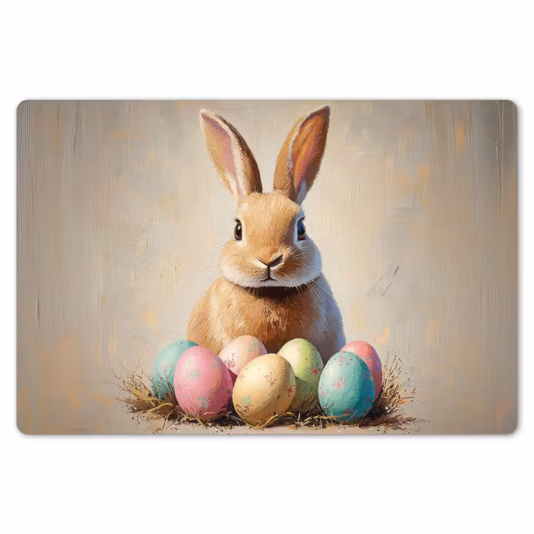 Placemat - 6 stuks - Paashaas - Pastel - Eieren — 7