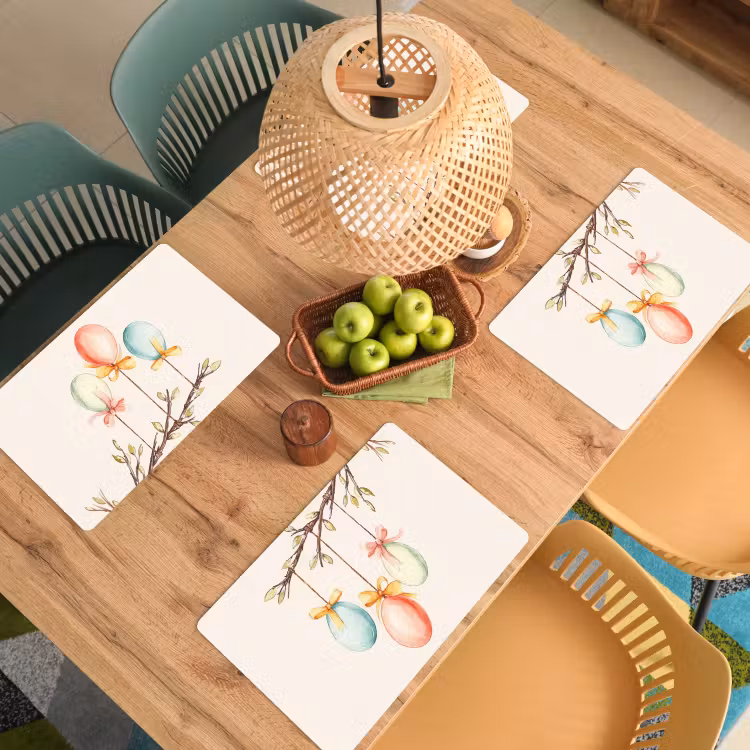Placemat - 6 stuks - Paastak - Strikje - Eieren — 6