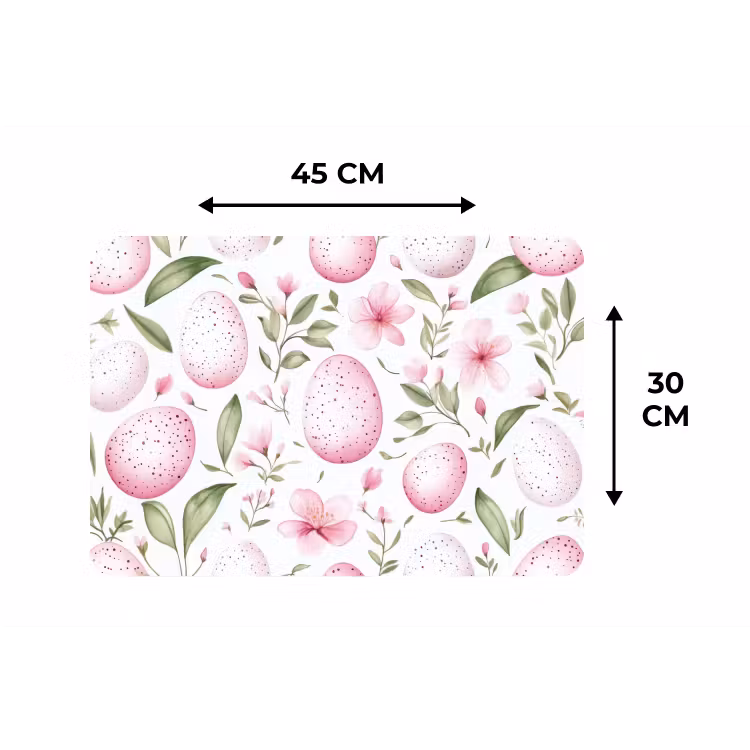 Placemat - 6 stuks - Patroon - Eieren - Roze - Pasen — 3