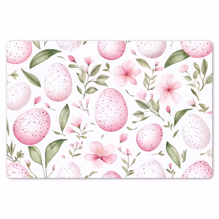 Placemat - 6 stuks - Patroon - Eieren - Roze - Pasen — 7