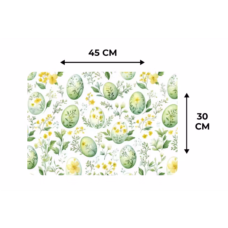 Placemat - 6 stuks - Patroon - Groen - Eieren — 3