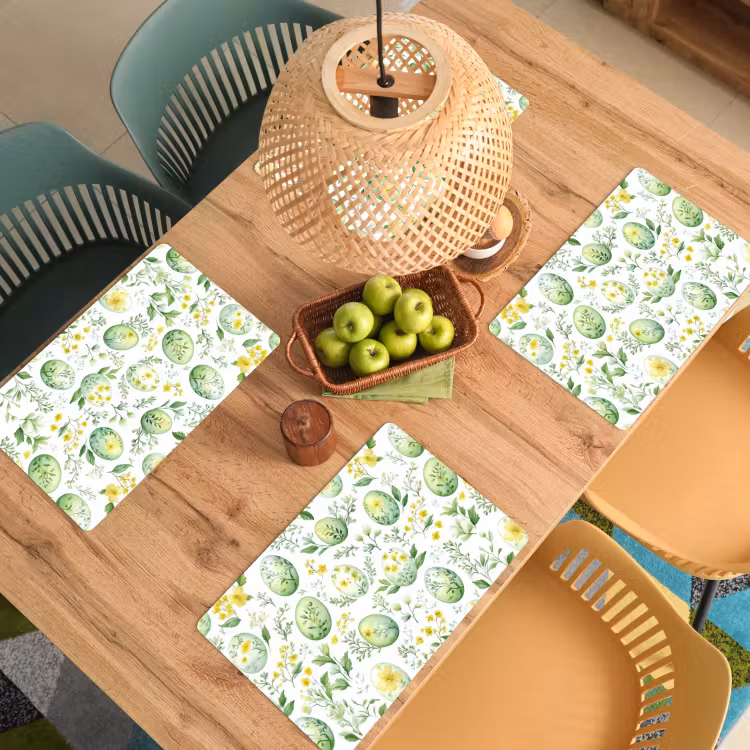 Placemat - 6 stuks - Patroon - Groen - Eieren — 6