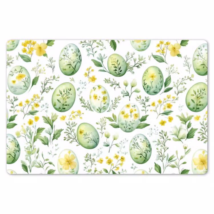 Placemat - 6 stuks - Patroon - Groen - Eieren — 7