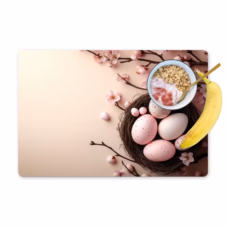 Placemat - 6 stuks - Roze - Bloesems - Eieren — 1