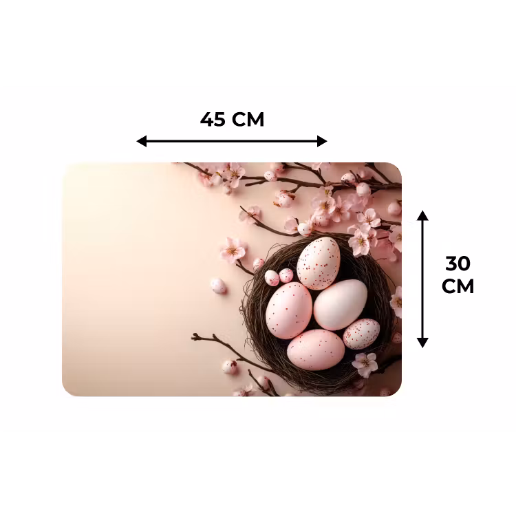 Placemat - 6 stuks - Roze - Bloesems - Eieren — 3
