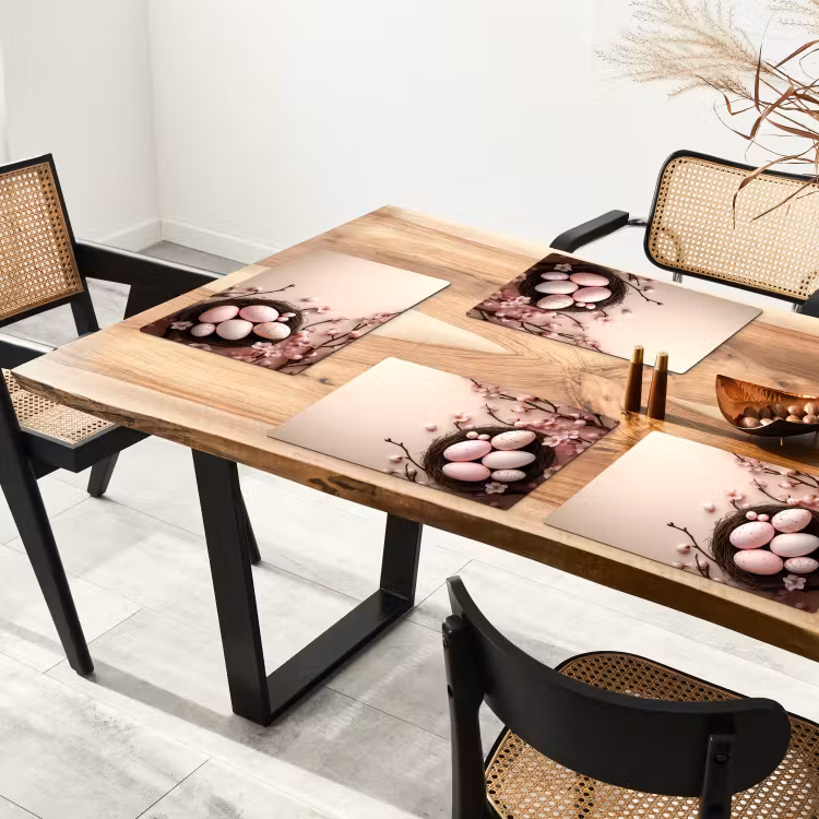 Placemat - 6 stuks - Roze - Bloesems - Eieren — 5