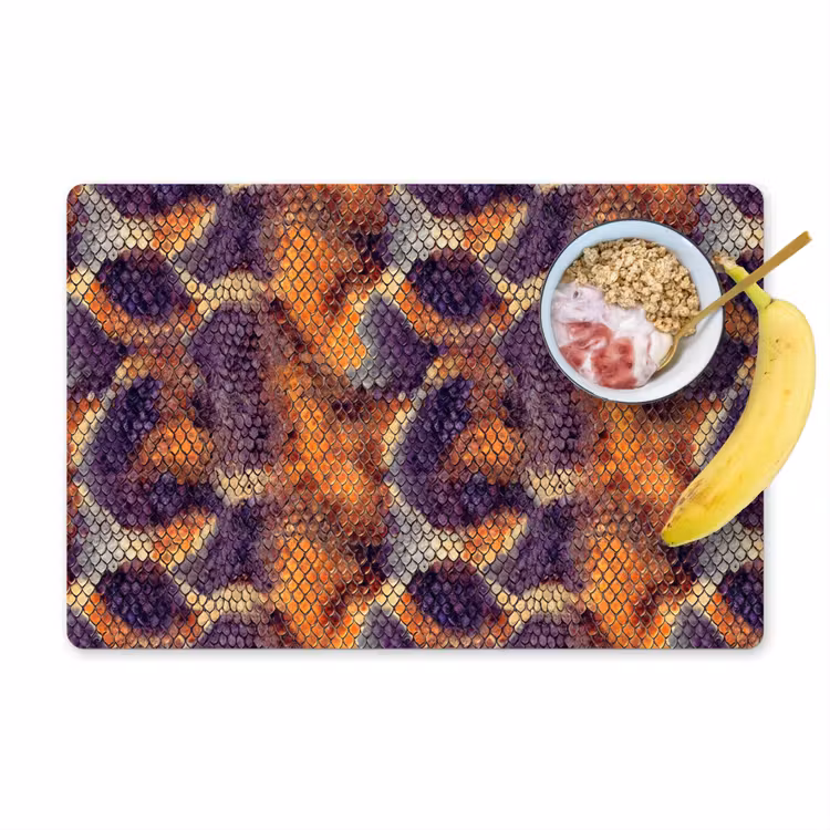 Placemat - 6 stuks - Slang - Kleurrijk - Schubben — 1