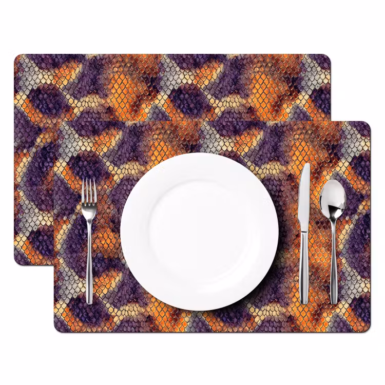 Placemat - 6 stuks - Slang - Kleurrijk - Schubben — 2