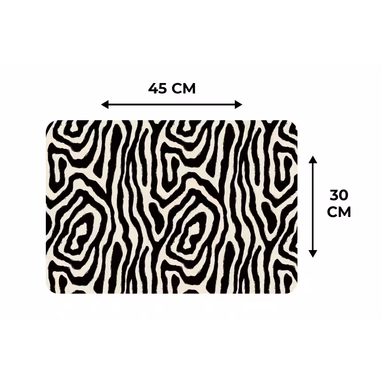 Placemat - 6 stuks - Zebra - Zwart - Abstract — 3