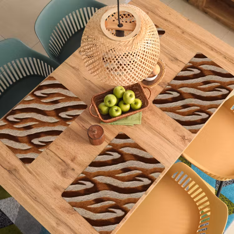 Placemat - 6 stuks - Zebra - Bruin - Patroon — 6