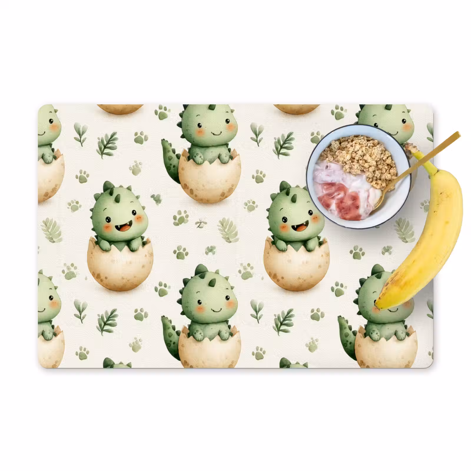 Placemat - 6 stuks - Dino - Eieren - Groen — 1