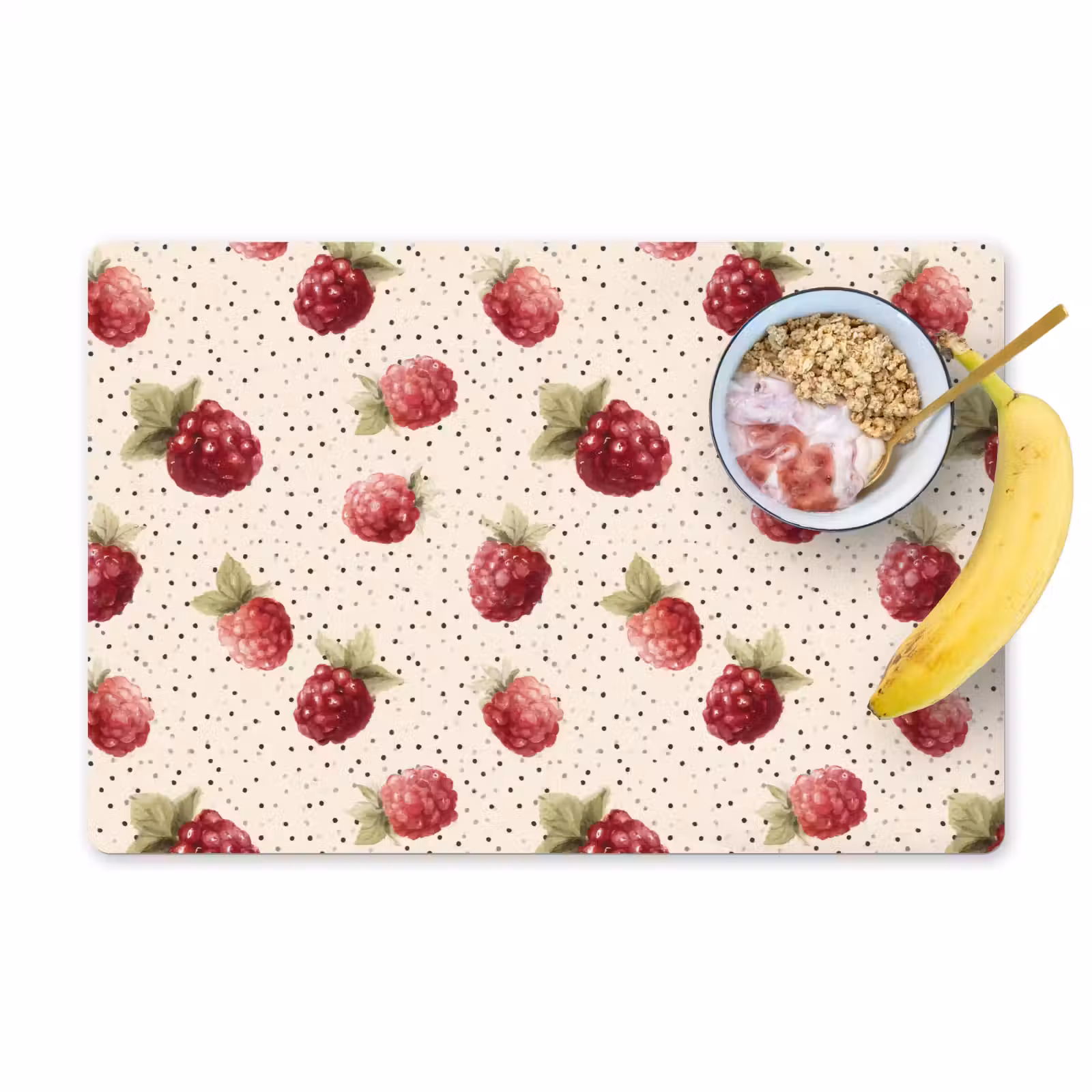 Placemat - 6 stuks - Framboos - Stippen - Rood — 1