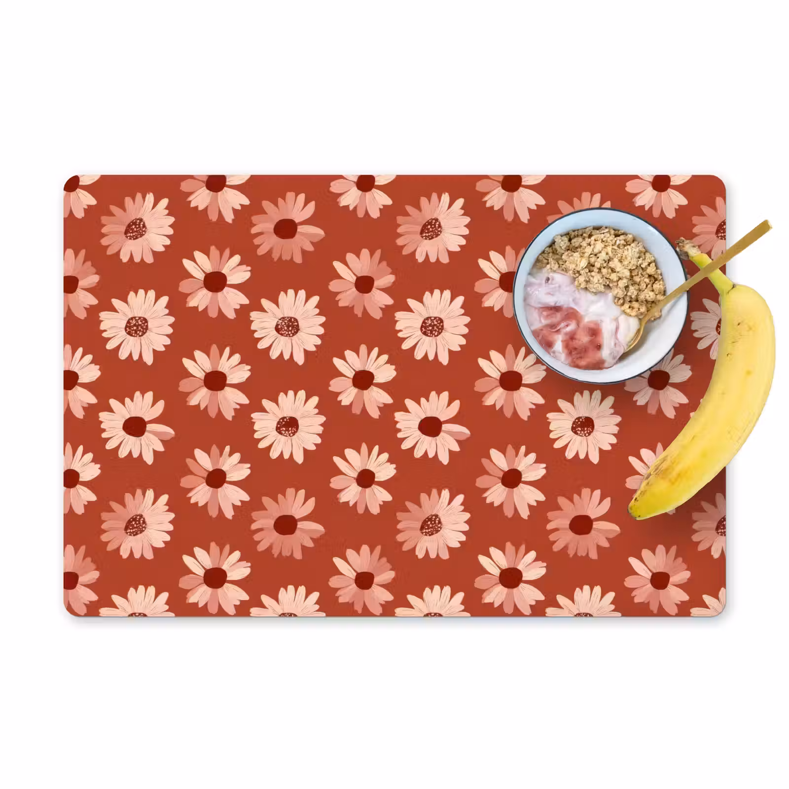 Placemat - 6 stuks - Madelief - Retro - Terracotta — 1
