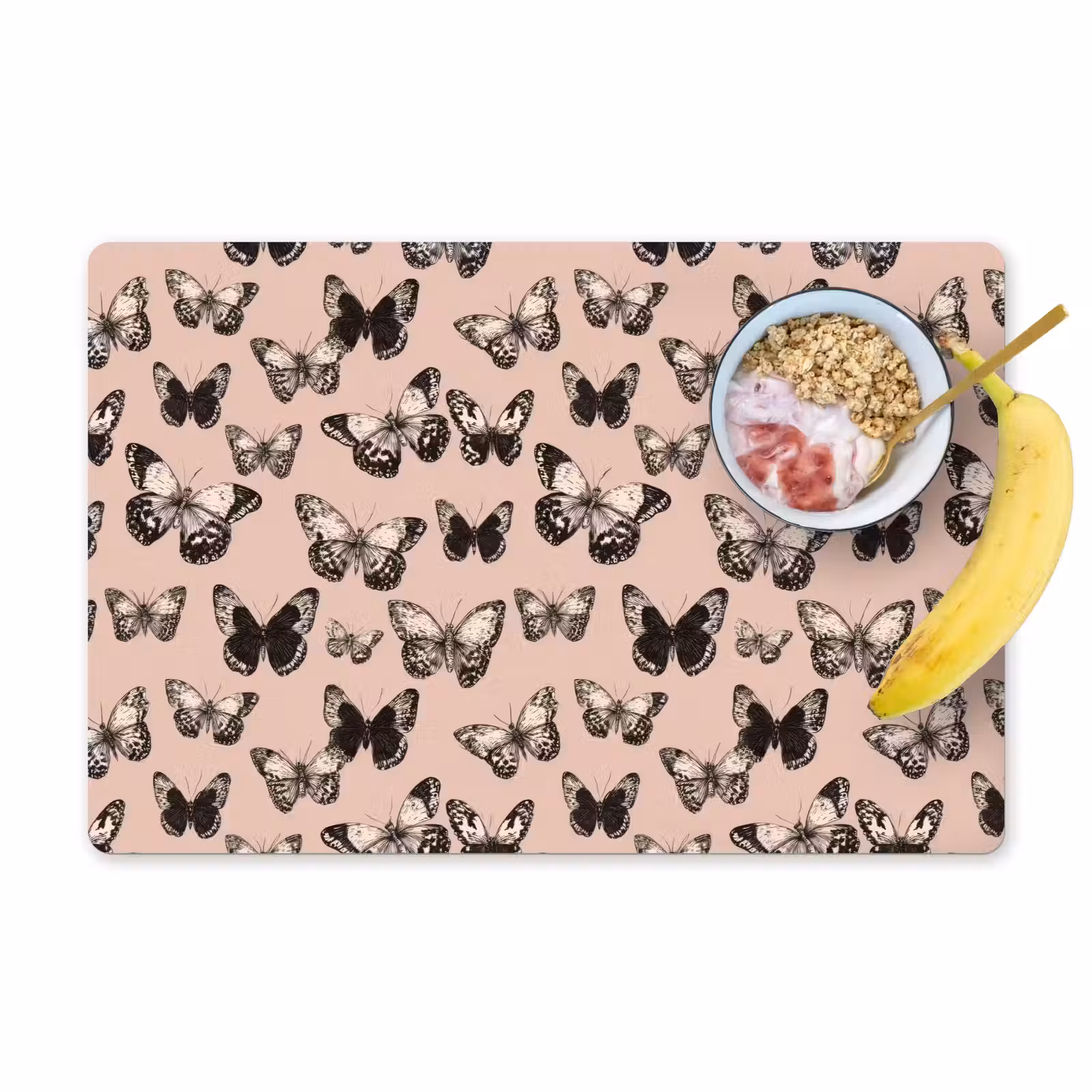 Placemat - 6 stuks - Tijdloos - Vlinders - Perzik — 1