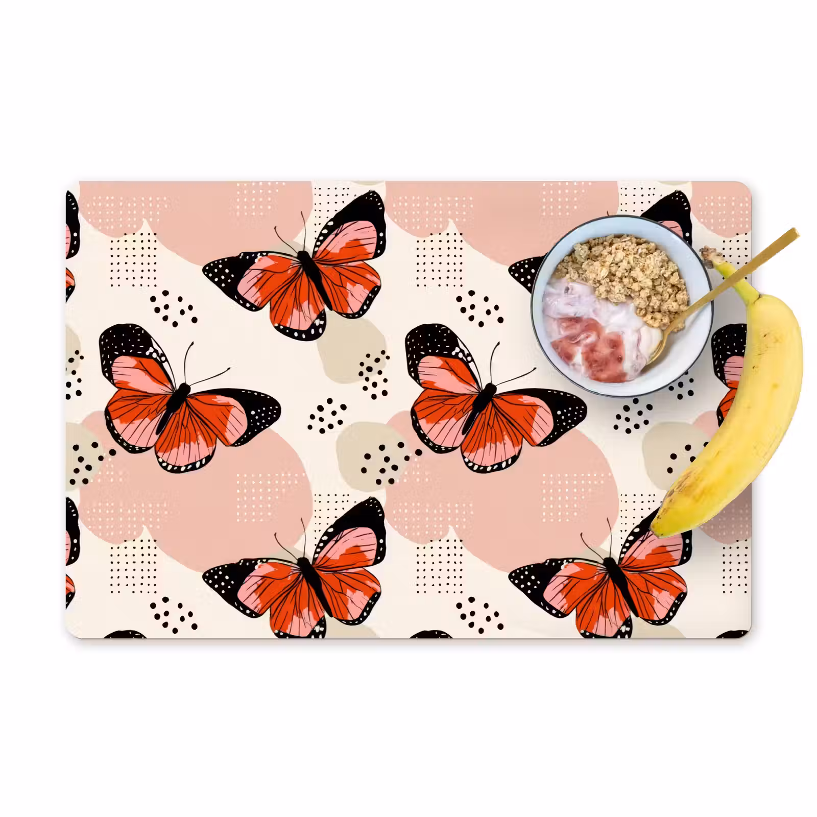 Placemat - 6 stuks - Vlinders - Retro - Kleurrijk — 1
