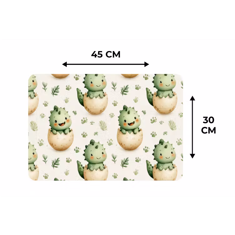 Placemat - 6 stuks - Dino - Eieren - Groen — 3