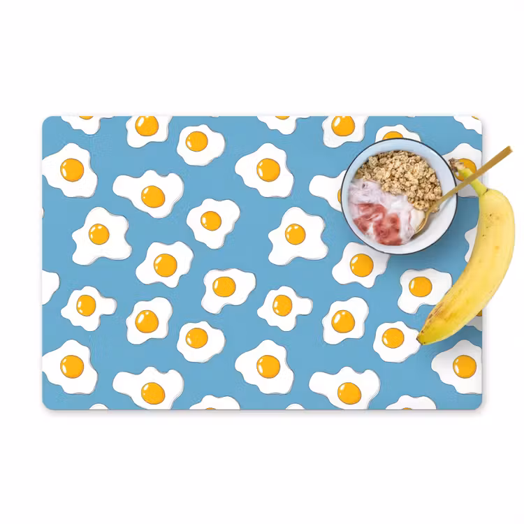 Placemat - 6 stuks - Eieren - Dooiers - Blauw — 1