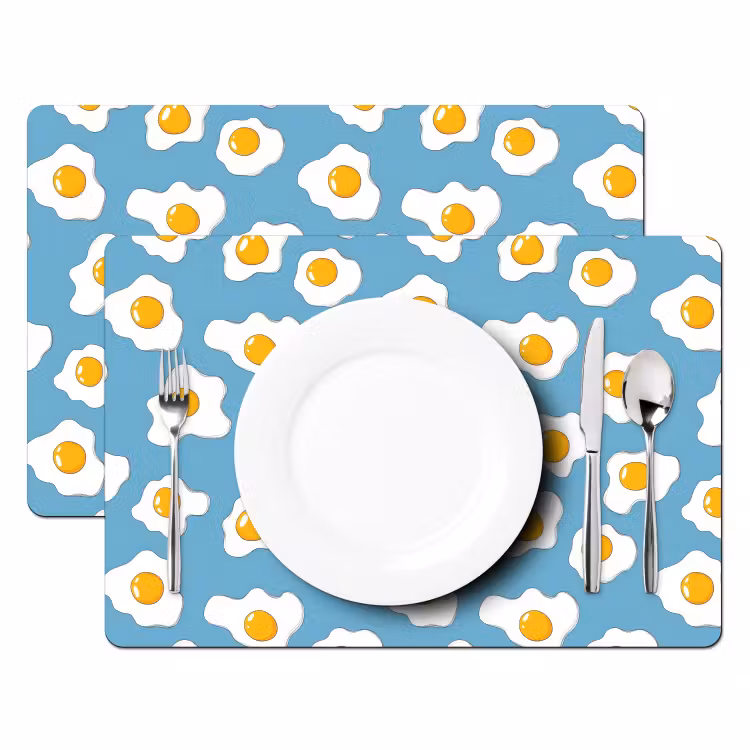 Placemat - 6 stuks - Eieren - Dooiers - Blauw — 2