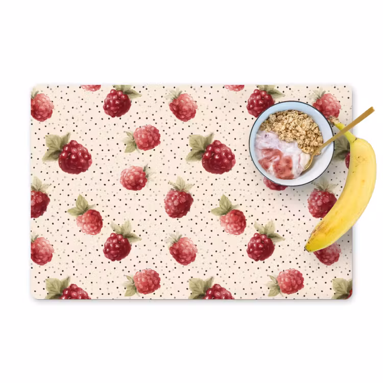 Placemat - 6 stuks - Framboos - Stippen - Rood — 1